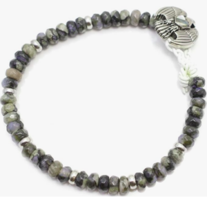 ケセラストーン(コングロメレイト)の革紐ブレスレット