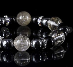 【X.G 一点もの】シルバールチルクォーツ・ブルータイガーアイ デザインブレスレット