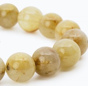 ゴールドルチルクォーツ12mm シンプルブレスレット