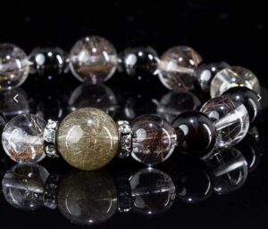 シルバールチルクォーツ・ガーネット デザインブレスレット