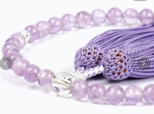 京念珠 藤雲石(ラベンダーアメジスト) シンプル念珠(女性用)